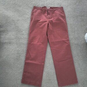 J.CREW 35x32 Mens Chino Pants Flat Front Red/Pink Style: 12837 GUC
